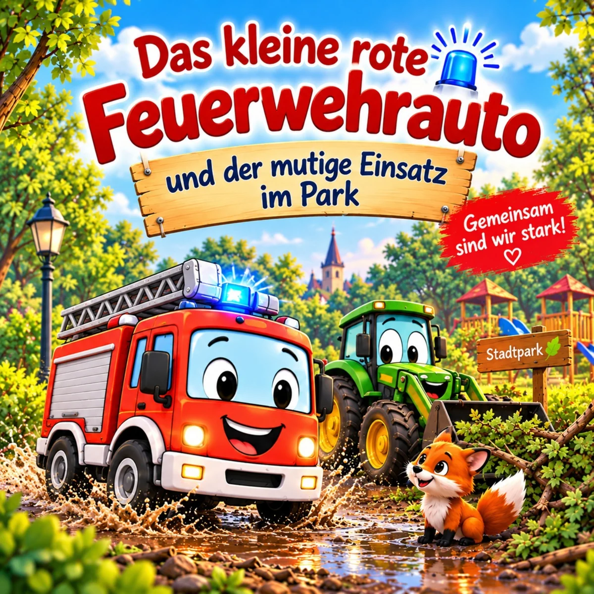 Das kleine rote Feuerwehrauto – und der mutige Einsatz im Park